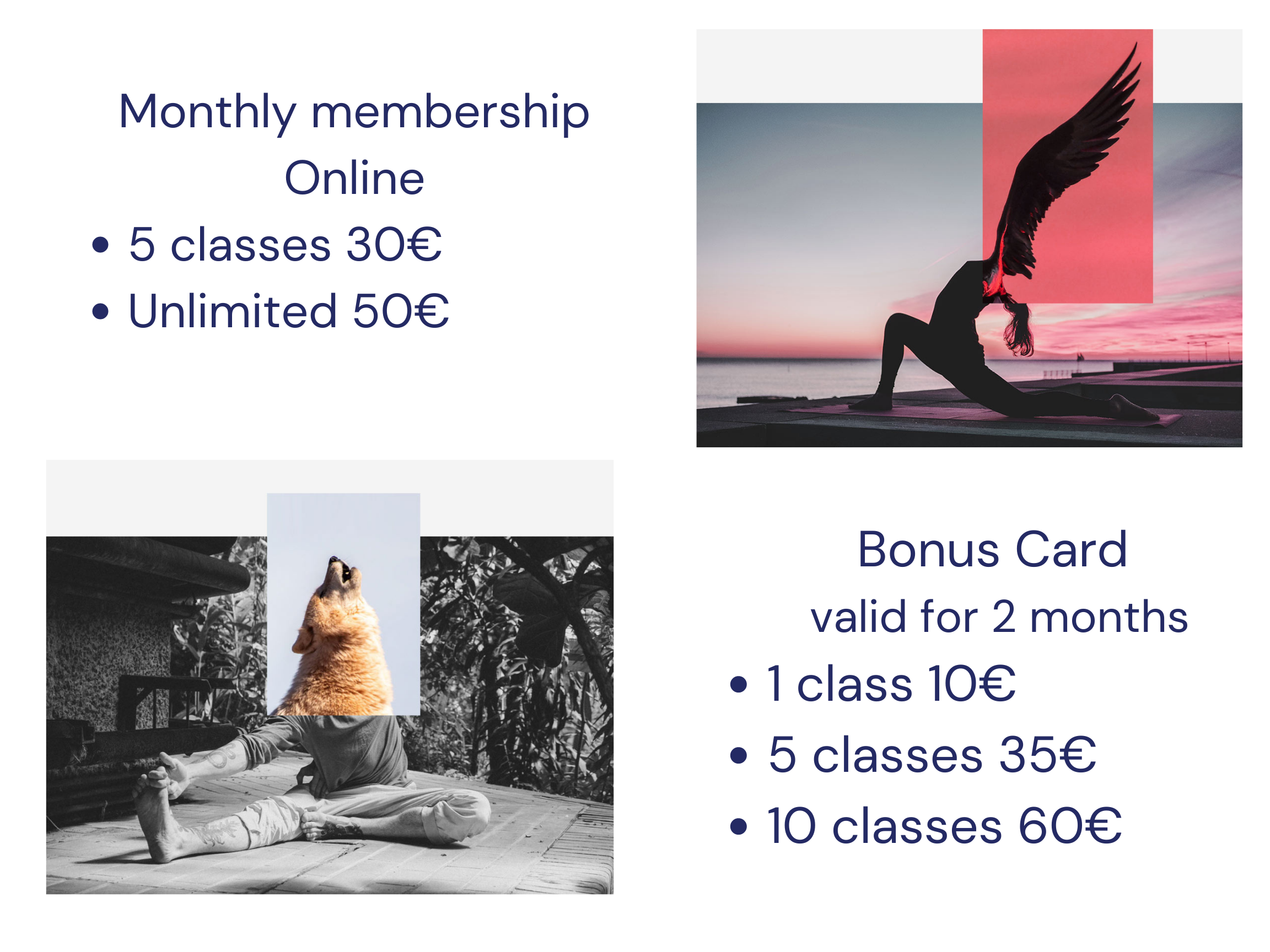 online yoga class prices