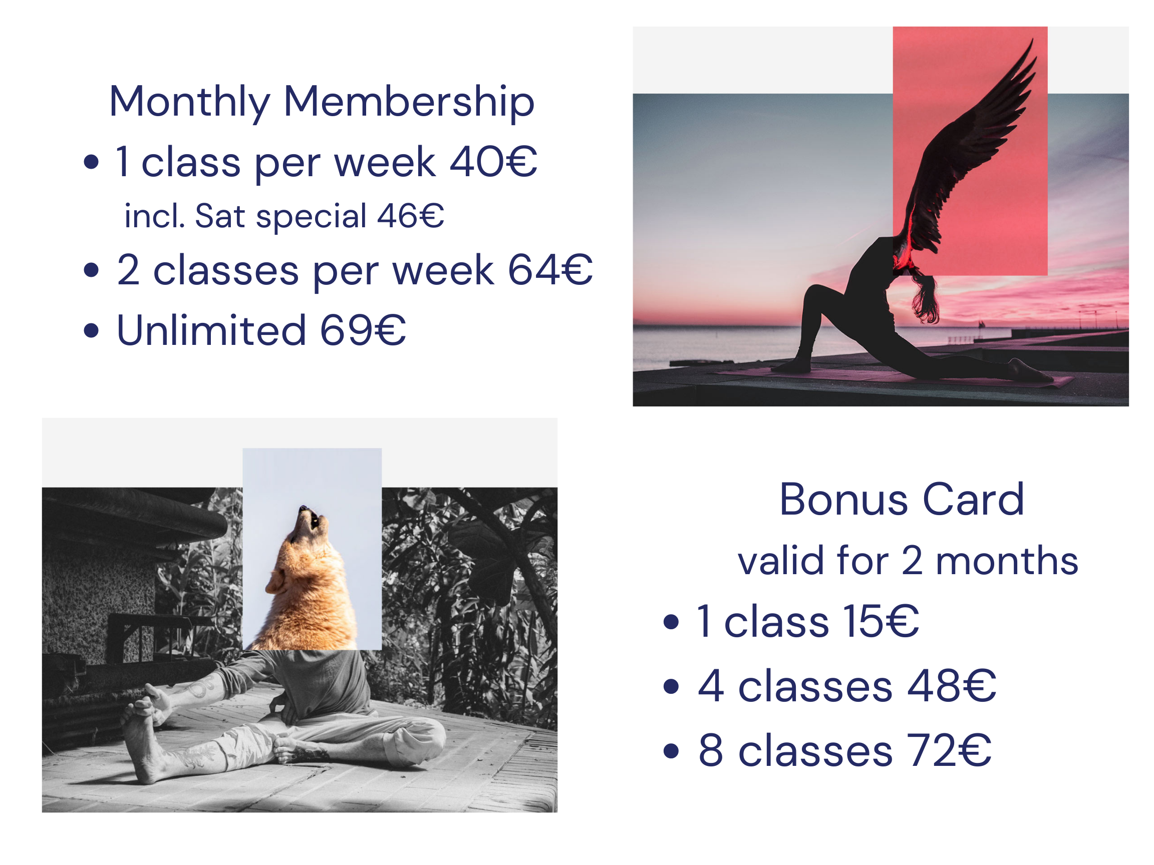 yoga studio prices